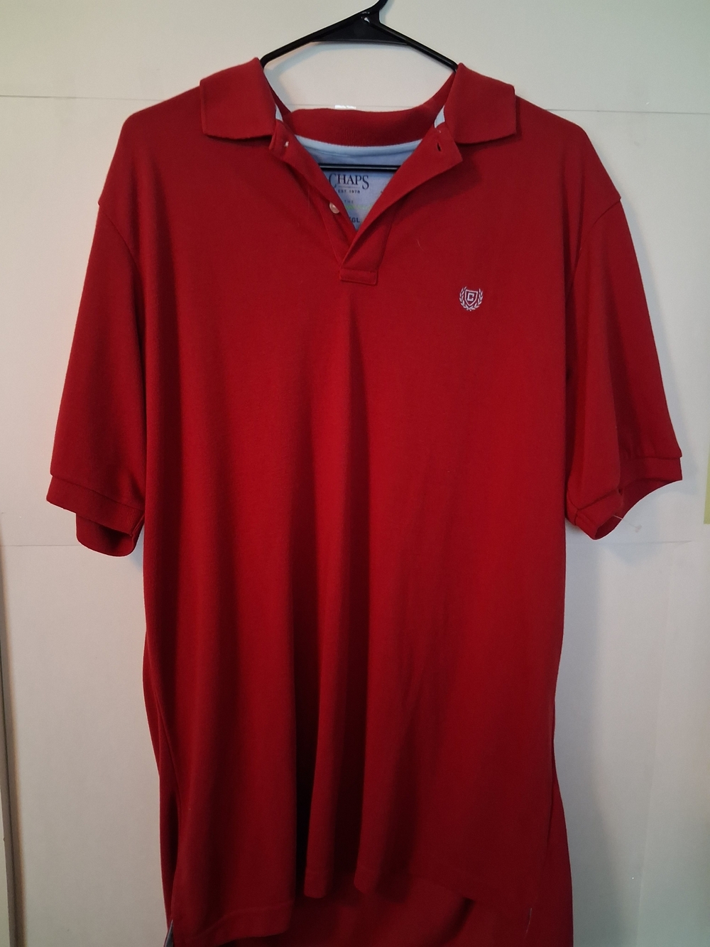Chaps Men's Bright Red Polo with Crest